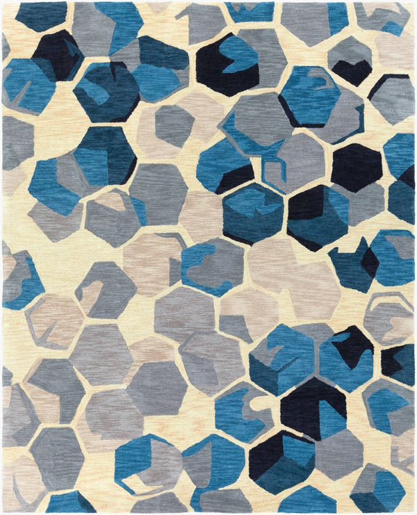 Surya Rivera Rvr-1007 5' X 7'6" Hand-tufted Modern Rug - Affordable Elegance For Your Home Decor! Navy Polyester Rvr1007-576