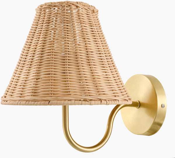 Livabliss Ravira Rattan Shade Wall Sconce Warm Ambient Light for Bohemian or Transitional Rooms RVRA-001
