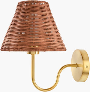Livabliss Ravira Woven Rattan Metal Wall Sconce Bohemian Ambient Light for Bedroom or Living Room RVRA-002