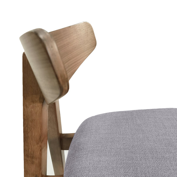 English Elm Christopher Knight Home® - Counter Stool mid-century set of 2 with rubberwood splayed legs, upholstered seats & footrests, 25" seat height DARK GREY 71185.00DGRY