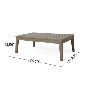 English Elm Grenada Acacia Hardwood Outdoor Sectional with Water Resistant Cushions Patio Set 63702.00GDGRY