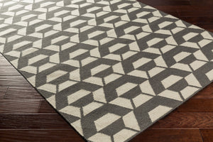 Surya Rivington 2' X 3' Handmade Wool Rug - Durable Modern Decor With Natural Charm, Spot Clean Only Charcoal Wool Rvt5014-46