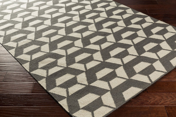 Surya Rivington 2' X 3' Handmade Wool Rug - Durable Modern Decor With Natural Charm, Spot Clean Only Charcoal Wool Rvt5014-46