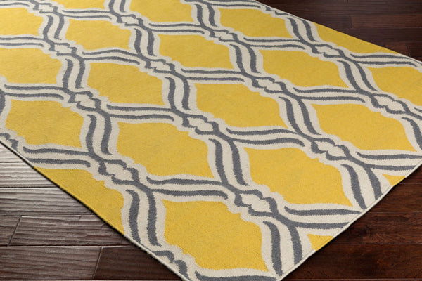 Surya Rivington 2' X 3' Handmade Wool Rug - Durable Modern Decor With Natural Charm, Spot Clean Only Yellow Wool Rvt5021-810