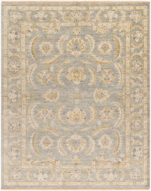 Surya Revival Handmade 10' X 14' Wool Rug With Elegant Fringe - Timeless Charm For Your Home Decor Pewter Wool Rvv2301-1014