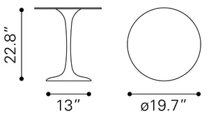 Wilco Side Table White 109929 Zuo Modern