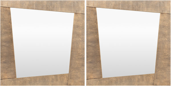 Surya Rendezvous Industrial Rustic 19” Mirror - Stylish Home Decor, Easy Maintenance, Bold Aesthetic Appeal Frame, Gold Iron Rvz001-set