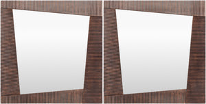 Surya Rendezvous Industrial Rustic 19” Mirror - Stylish Home Decor, Easy Maintenance, Bold Aesthetic Appeal Frame, Metallic ,Copper Iron Rvz002-set