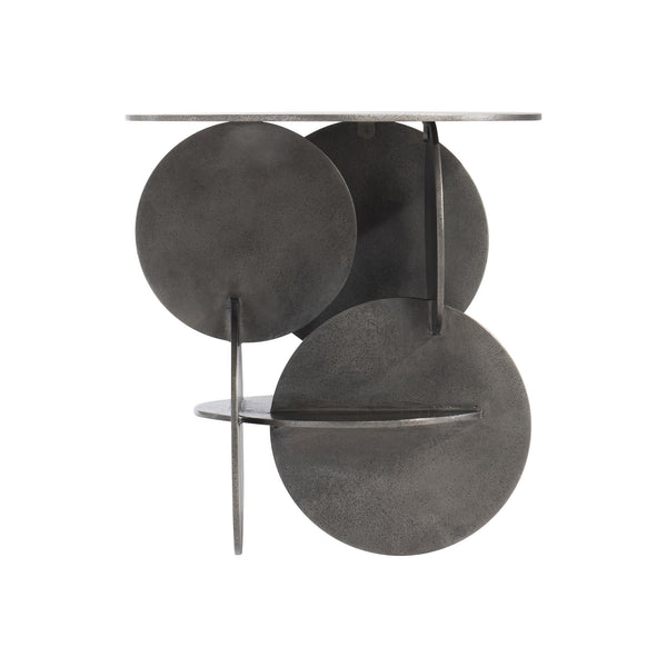 Bernhardt Bernhardt Sculptural Tribus Side Table In Graphite Cast Aluminum — Modern Accent Table 22"W X 23"H 321122