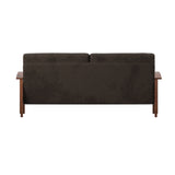 Homelegance By Top-Line Parcell Mission-Style Wood Sofa Brown Rubberwood