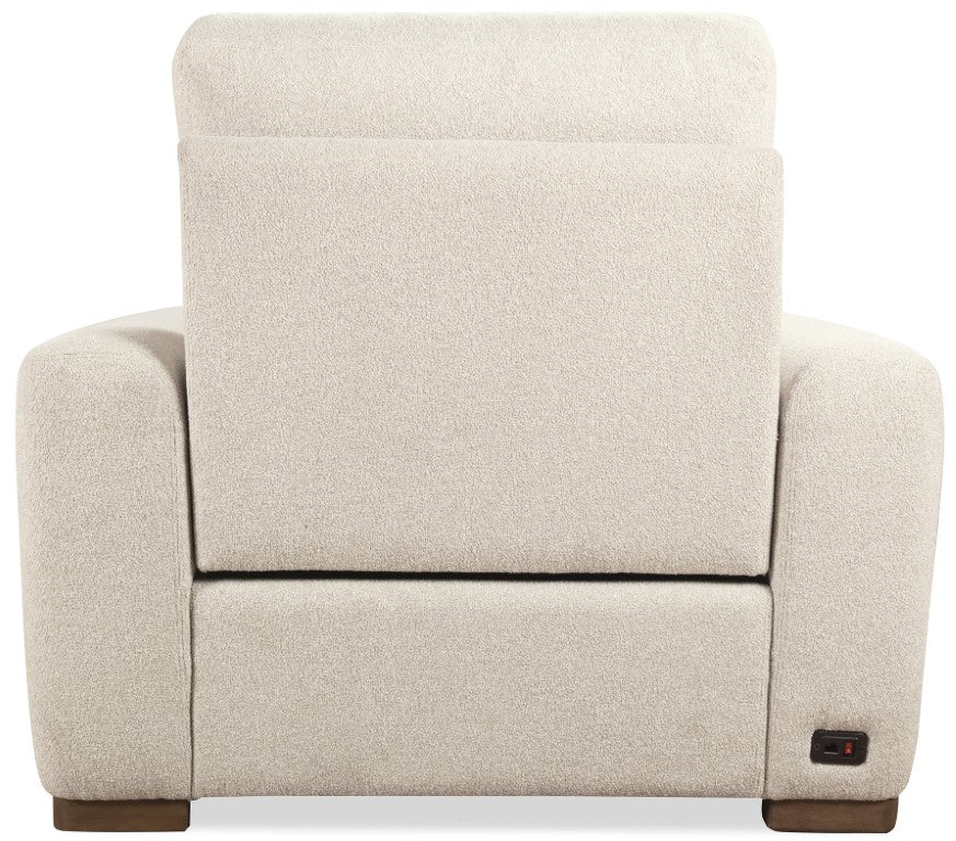 Hooker Furniture Optimus Small Power Recliner In Matera Pearl Performance Fabric — Power Headrest, Compact Comfort, Transitional Style SS925-PH1-405-S