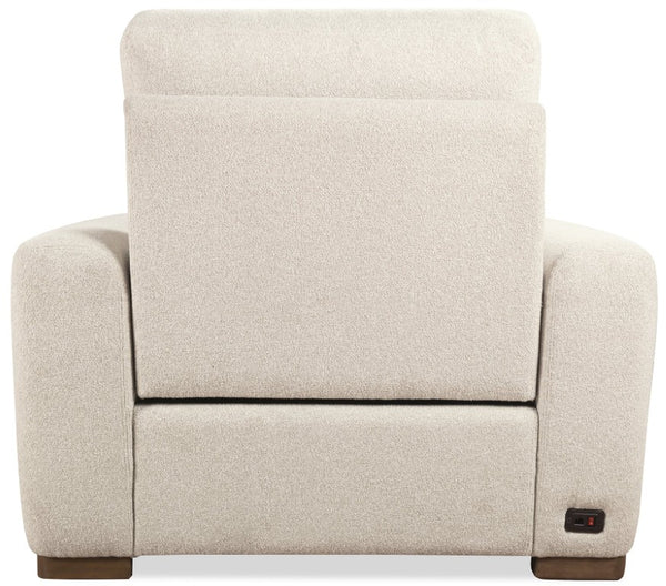 Hooker Furniture Optimus Small Power Recliner In Matera Pearl Performance Fabric — Power Headrest, Compact Comfort, Transitional Style SS925-PH1-405-S