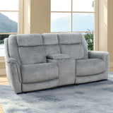 Parker House Linus - Hudson Grey Power Reclining Sofa And Loveseat Grey 100% Polyester (S) Mlin-32phz-hgy