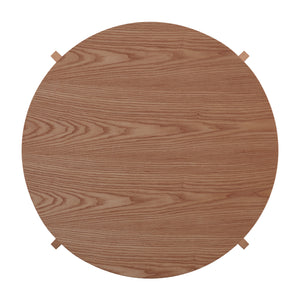 Homelegance By Top-Line Arnet Angled Leg Round Dining Table Light Oak Rubberwood