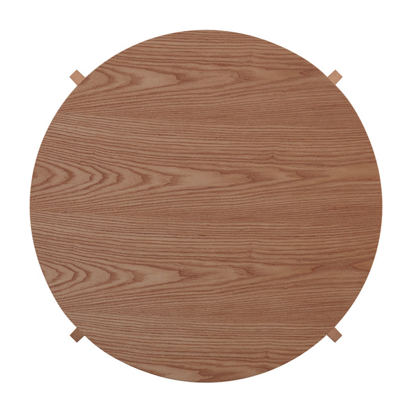 Homelegance By Top-Line Arnet Angled Leg Round Dining Table Light Oak Rubberwood