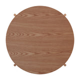 Homelegance By Top-Line Arnet Angled Leg Round Dining Table Light Oak Rubberwood