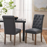 Christopher Knight Home® - Noble House - Aruda Contemporary Fabric Tufted Dining Chairs - Set of 2