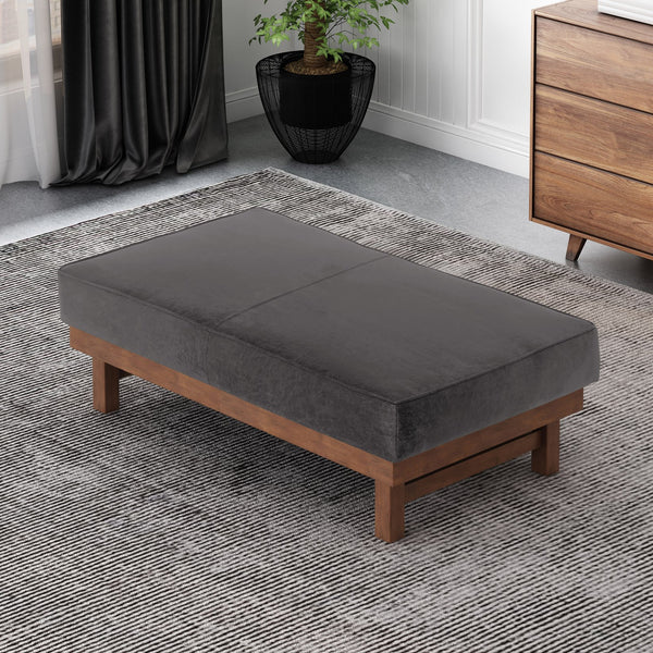 English Elm Christopher Knight Home® - OTTOMAN Modern Microfiber Upholstered Cocktail Bench with Plush Cushion Top for Seating & Décor Slate 62411.00SLATWALN