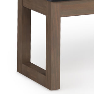 English Elm Milltown Large Ottoman Bench - Versatile Midnight Black Faux Leather For Modern Interiors, 44" Wide B136P159080