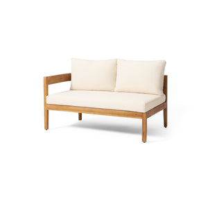 English Elm Brooklyn Acacia Hardwood Outdoor Sofa Set with Slat Design and Weather Resistant Cushions 73146.00_73147.00_74101.00BGE