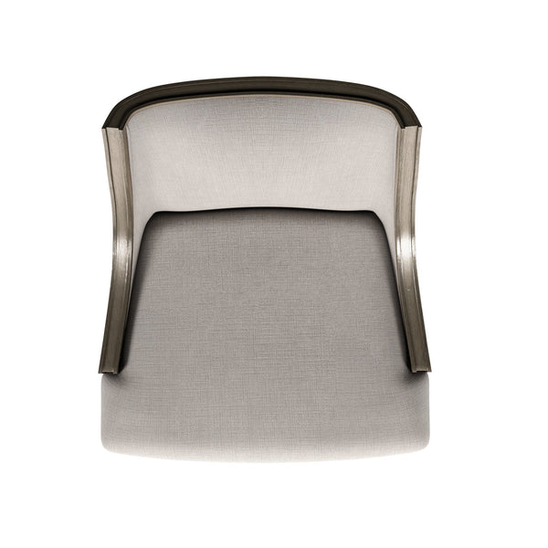 A.R.T. Furniture Cove Side Chair - Elegant Transitional Glam Design With Mica Finish, Upholstered In Mushroom Fabric Grey Rubberwood Solids,Foam,Fabric,Metal 349206-2743