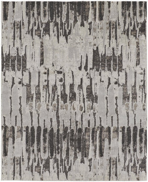 Feizy Rugs Vancouver Abstract Area Rug - Durable Polypropylene Polyester Blend With Modern Turkish Artistry Ivory,Brown,Gray Polypropylene,Polyester Vnr39fifgrychlh00