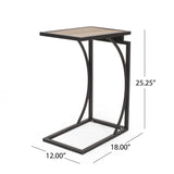 Christopher Knight Home® - Noble House - Barrybrooke Modern Industrial C-Shaped End Table, Antique Brown and Black