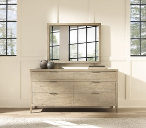Bernhardt Bernhardt Tribeca Dresser In Aurum White Oak With 6 Soft-Close Drawers, Textured Steel Pulls, 68" 333050
