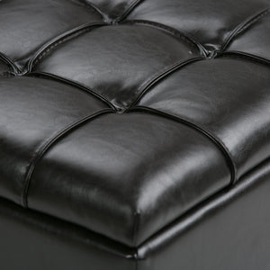 English Elm Dover 3 Piece Storage Ottoman Set In Tanners Brown - Stylish Seating & Hidden Storage Solution! B136P158206