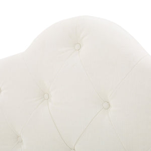 English Elm Christopher Knight Home® - Tufted Cloud-Shaped Upholstered Headboard Queen with Button Detail, Tall Solid Wood Frame & Metal Legs Ivory 59024.00