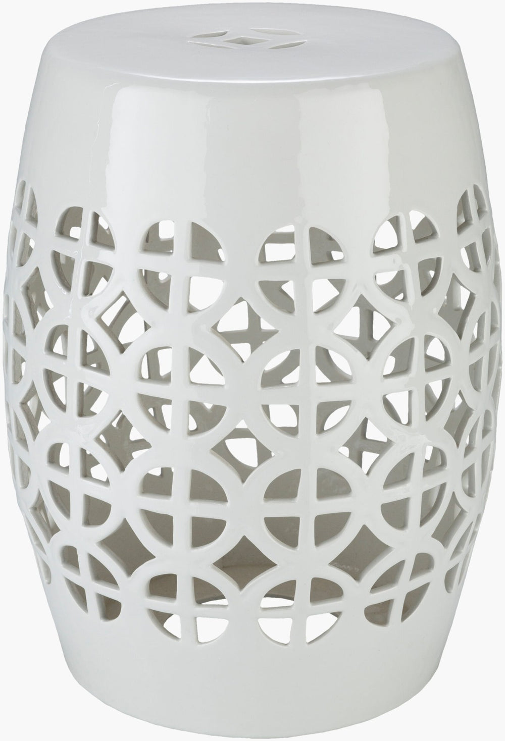 Livabliss Ridgeway Ceramic Garden Stool Global Pattern Outdoor Accent Seat or Plant Riser RWY003-131318