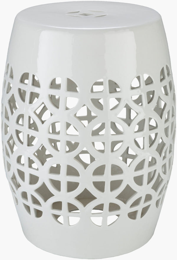 Livabliss Ridgeway Ceramic Garden Stool Global Pattern Outdoor Accent Seat or Plant Riser RWY003-131318