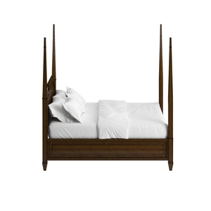 A.R.T. Furniture Eave Traditional Four Poster Bed With Elegant Scroll Back Headboard For Timeless Bedroom Style Brown Material(S), Poplar And Parawood Solids,Walnut Veneer 336136-1860