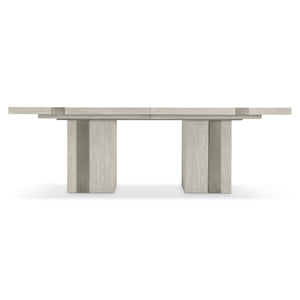 Bernhardt Bernhardt Tempo 90" Dining Table With Wire-Brushed Oak Top, Satin Nickel Metal Band Accents K2134
