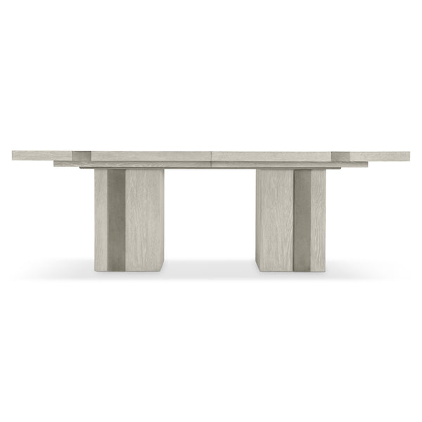 Bernhardt Bernhardt Tempo 90" Dining Table With Wire-Brushed Oak Top, Satin Nickel Metal Band Accents K2134