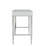 Homelegance By Top-Line Malik Beveled Mirrored Accent 1-Drawer Office Writing Desk Silver Mirror