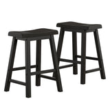 Homelegance By Top-Line Barrett Saddle Seat Counter Height Backless Stools (Set of 2) Black Rubberwood