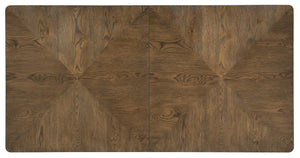 Hooker Furniture Chapman White Oak Extendable Dining Table In Sorrel With Hand‑Hammered Pewter Accents, 24" Leaf 6033-75200-85