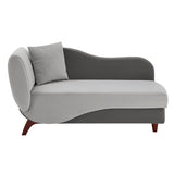 Homelegance By Top-Line Verbena Two-Tone Dark & Light Functional Chaise With 1 Pillow Grey Polyester