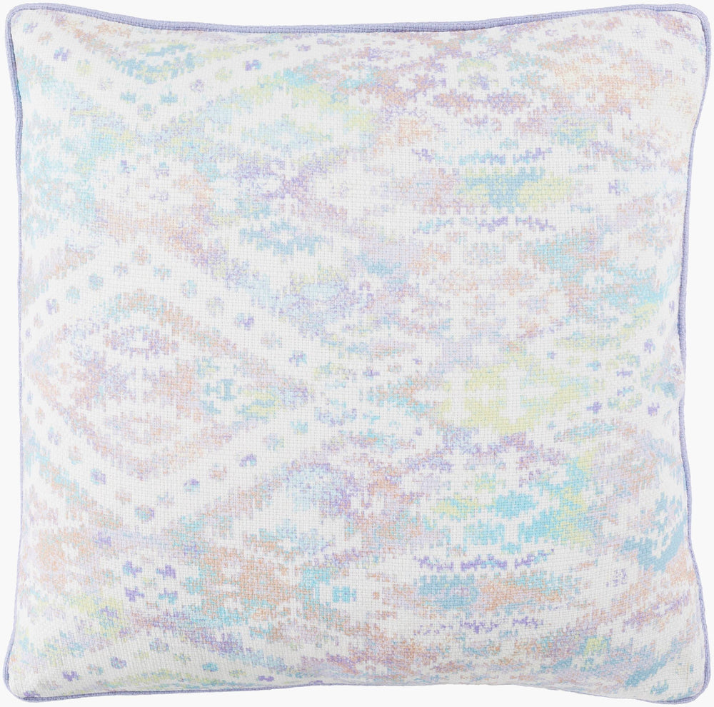 Surya Roxana 18"X18" Cotton Accent Pillow - Exquisite Detail & Unique Charm For Your Home Decor Sky Blue Cotton,Cotton Rxa003-2222p