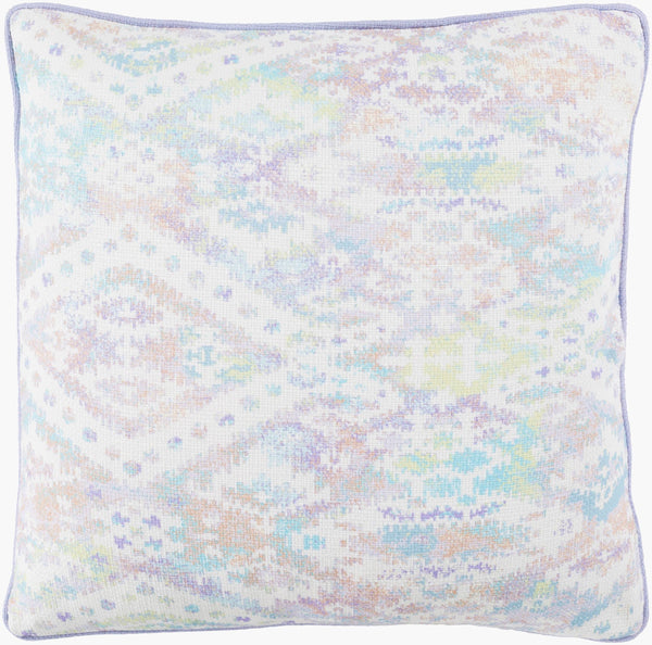 Surya Roxana 18"X18" Cotton Accent Pillow - Exquisite Detail & Unique Charm For Your Home Decor Sky Blue Cotton,Cotton Rxa003-2222p