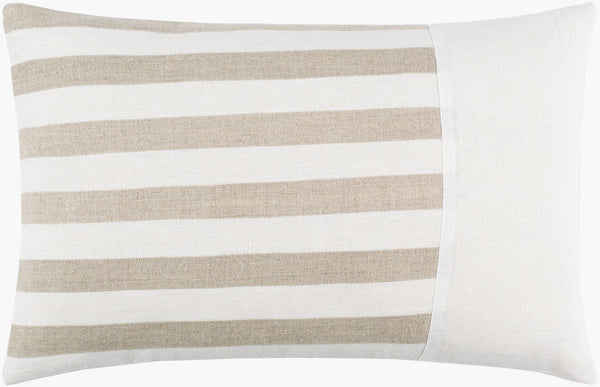 Surya Roxbury Woven Linen Lumbar Pillow Handcrafted Farmhouse Accent for Sofa or Bed RXB005-1320