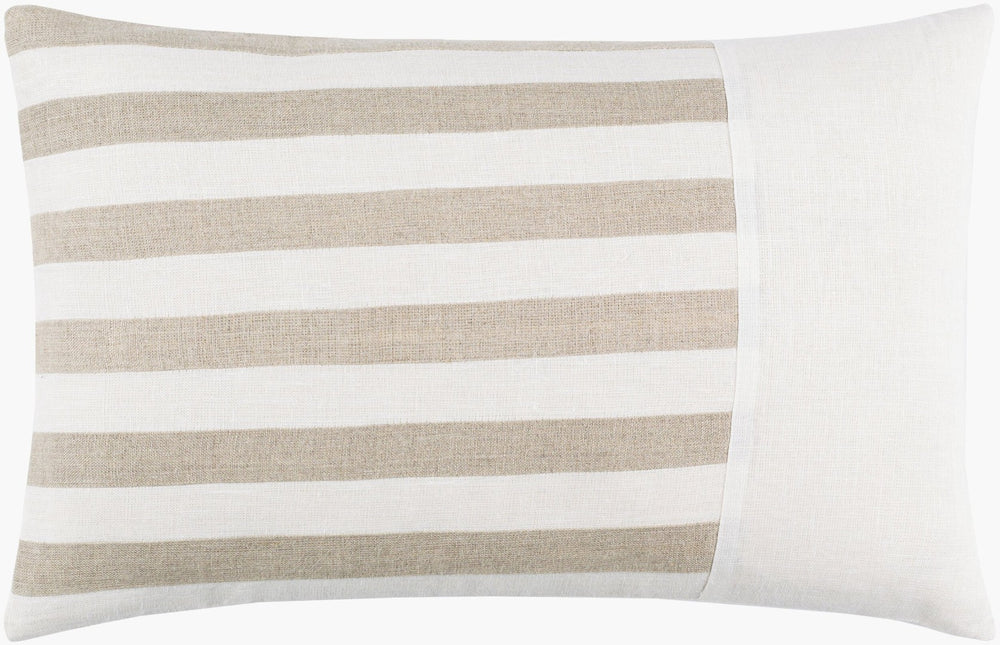 Surya Roxbury Woven Linen Lumbar Pillow Handcrafted Farmhouse Accent for Sofas and Beds RXB005-1320D