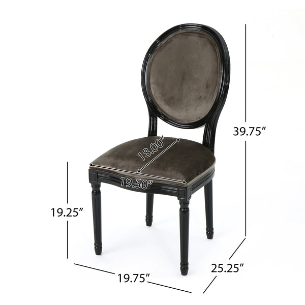 English Elm Christopher Knight Home® - Kd Dining Chair - Elegant Grey Velvet Upholstered Seat With Iconic Round Backrest & Fluted Legs 60352.00NVLT