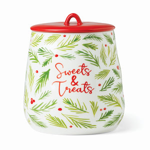 Lenox Bayberry Cookie Jar Red & Green, IVORY PORCELAIN 895260