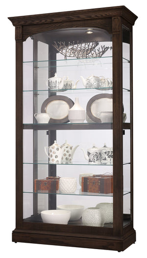 Hekman Furniture 680728 Flora Iv Curio Cabinet In Dark Coffee Oak With Adjustable Glass Shelves And Led Lighting Dark Coffee Oak ,Hekman Furnt Flora Iv Curio 680728