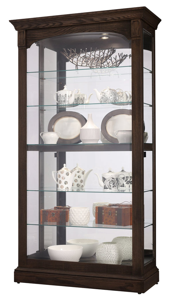 Hekman Furniture 680728 Flora Iv Curio Cabinet In Dark Coffee Oak With Adjustable Glass Shelves And Led Lighting Dark Coffee Oak ,Hekman Furnt Flora Iv Curio 680728