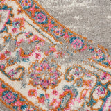 Nourison Passion PSN03 Machine Made Power-loomed Ornamental Border Indoor Only Bohemian Vintage Rug Grey, Grey 100% Polypropylene 99446457554