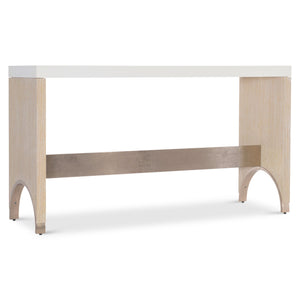 Bernhardt Bernhardt Solaria Console Table 60"W Rustic Modern Faux-Stone Top, Arched Panels & Shiny Nickel Accents 310910