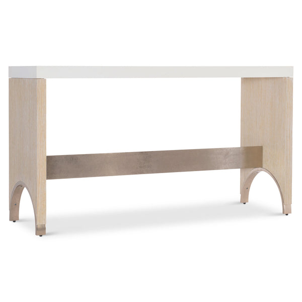 Bernhardt Bernhardt Solaria Console Table 60"W Rustic Modern Faux-Stone Top, Arched Panels & Shiny Nickel Accents 310910